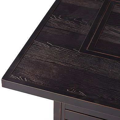 Oakland Living Rectangular Outdoor Aluminum Propane Fire Pit Table