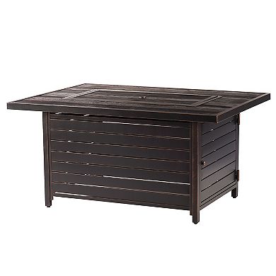Oakland Living Rectangular Outdoor Aluminum Propane Fire Pit Table