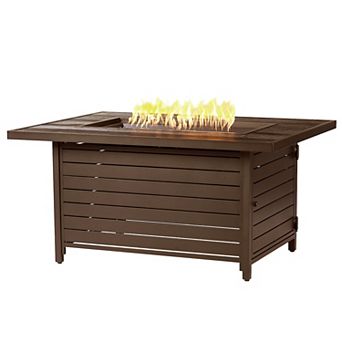 Oakland Living Rectangular Outdoor Aluminum Propane Fire Pit Table