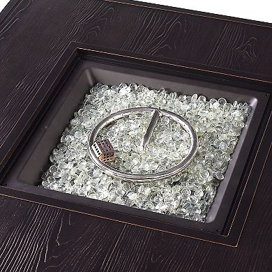 Oakland Living Square Aluminum Propane Fire Pit Table