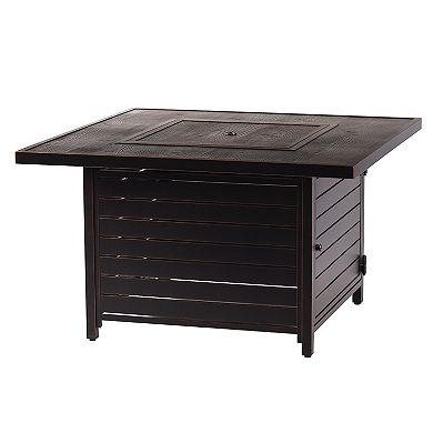Oakland Living Square Aluminum Propane Fire Pit Table