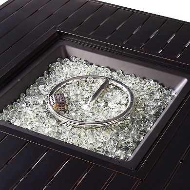 Oakland Living Square Outdoor Propane Fire Pit Table