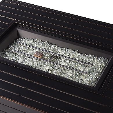 Oakland Living Rectangular Outdoor Propane Fire Pit Table