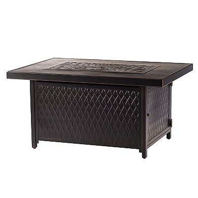 Oakland Living Rectangular Aluminum Propane Fire Pit Table