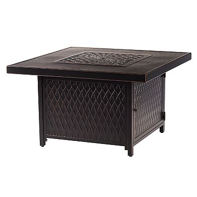 Oakland Living Aluminum Square Propane Fire Pit Table