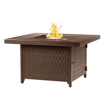 Oakland Living Aluminum Square Propane Fire Pit Table