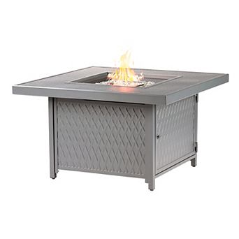 Oakland Living Aluminum Square Propane Fire Pit Table