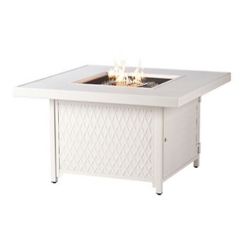 Oakland Living Aluminum Square Propane Fire Pit Table