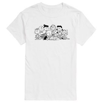 Men's Peanuts Group Outline Tee