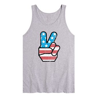 Men's USA Flag Peace Tank Top