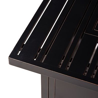 Oakland Living Square Outdoor Aluminum Propane Fire Pit Table