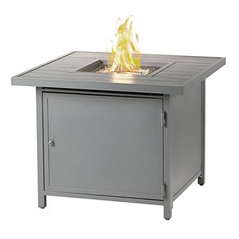 Oakland Living Square Outdoor Aluminum Propane Fire Pit Table