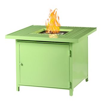 Oakland Living Square Outdoor Aluminum Propane Fire Pit Table