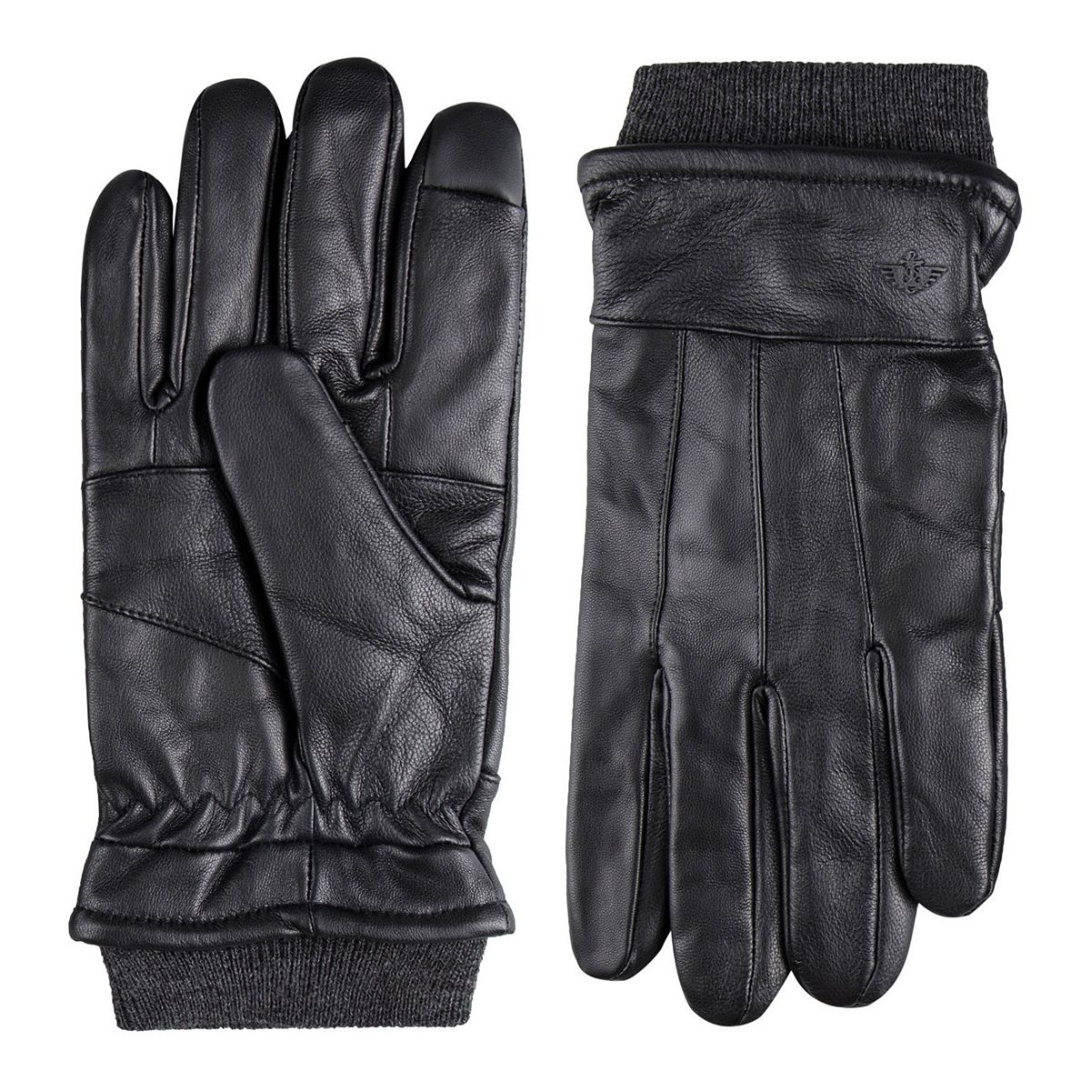 Men's Dockers Cuffed Leather Gloves with Touchscreen Compatibility