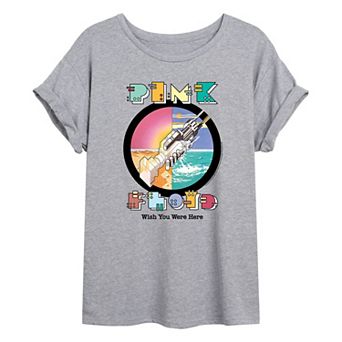 Juniors' Pink Floyd "Wish You Were Here" Robots Oversized Tee