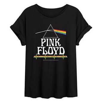 Juniors' Pink Floyd Dark Side Of The Moon Prism Oversized Tee