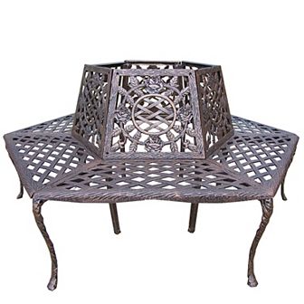 Oakland Living Tea Rose Aluminum Tree Bench