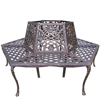 Oakland Living Tea Rose Aluminum Tree Bench