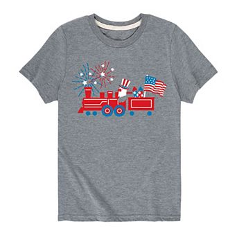 Boys 8-20 Patriotic Train Graphic Tee