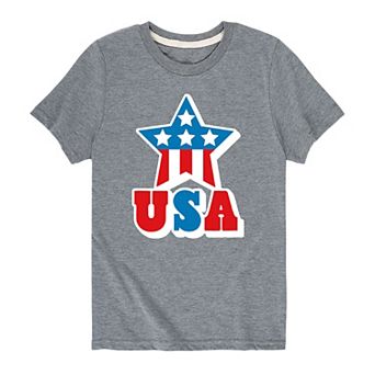 Boys 8-20 USA Flag Star Graphic Tee