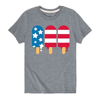 Boys 8-20 Red White Blue Popsicles Graphic Tee