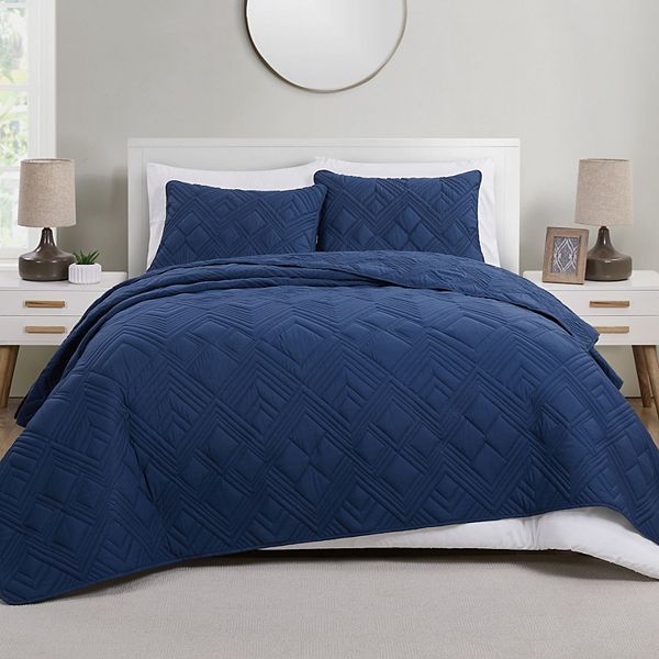 VCNY Home Trex Geometric Quilt Set with Shams