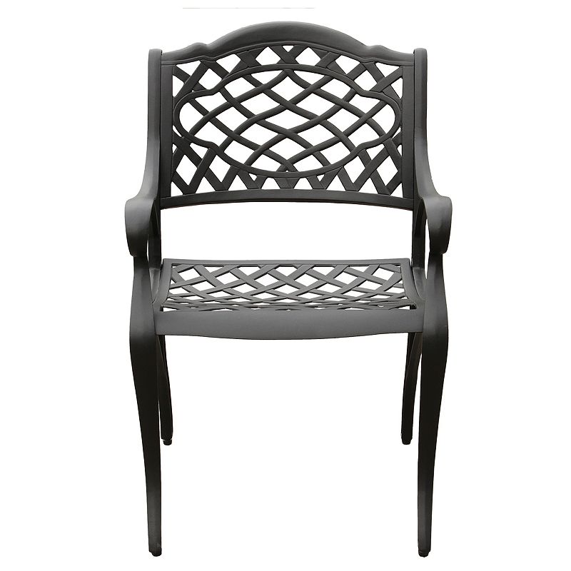 Oakland Living Ornate Patio Dining Chair, Black