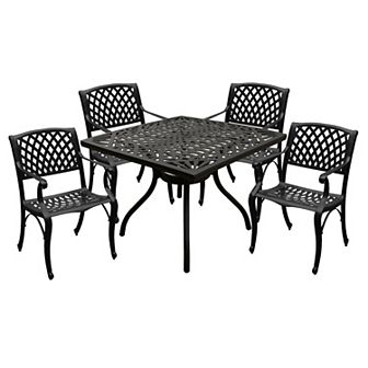 Oakland Living Modern Ornate Outdoor Patio Dining Table & Chair 5 pc Set