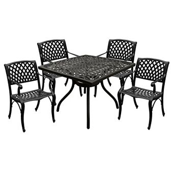 Oakland Living Modern Ornate Outdoor Patio Dining Table & Chair 5 pc Set