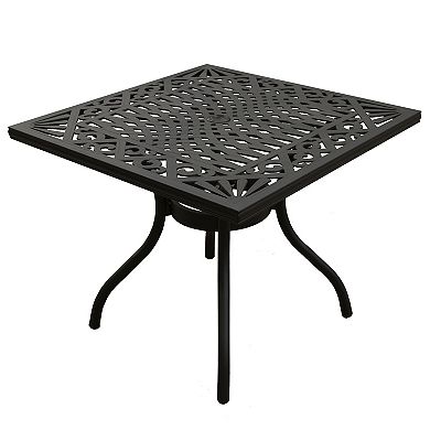 Oakland Living Modern Ornate Outdoor Patio Dining Table & Chair 5-piece Set