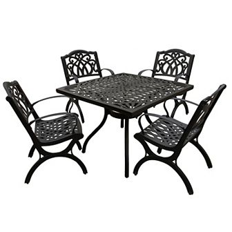 Oakland Living Ornate Square Patio Dining Table & Chair 5 pc Set
