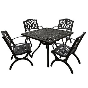 Oakland Living Ornate Square Patio Dining Table & Chair 5 pc Set
