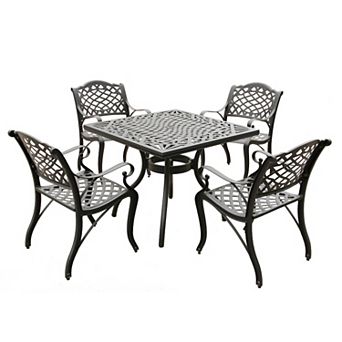 Oakland Living Outdoor Ornate Patio Dining Table & Chair 5 pc Set