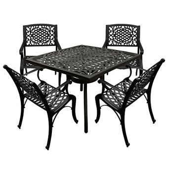 Oakland Living Square Ornate Patio Dining Table & Chair 5 pc Set