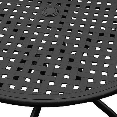 Oakland Living Ornate Aluminum Round Patio Dining Table & Chair 5-piece Set
