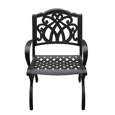 Oakland Living Outdoor Ornate Cutout Patio Dining Table & Chair 5-piece Set