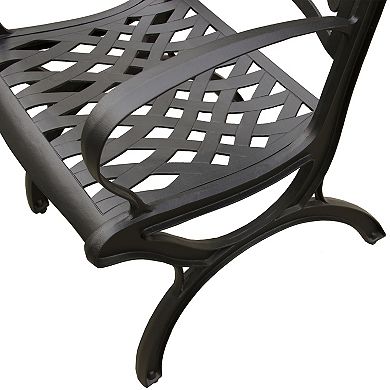 Oakland Living Outdoor Ornate Cutout Patio Dining Table & Chair 5-piece Set