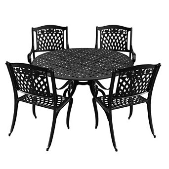 Oakland Living Ornate Outdoor Patio Dining Chair & Table 5 pc Set