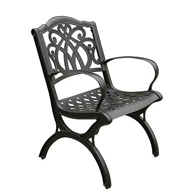 Oakland Living Ornate Outdoor Aluminum Round Dining Table & Chairs 5-piece Set