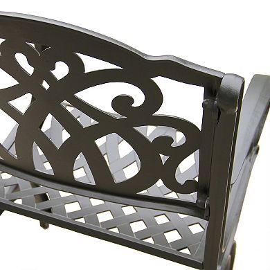 Oakland Living Ornate Outdoor Aluminum Round Dining Table & Chairs 5-piece Set