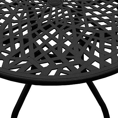 Oakland Living Modern Ornate Aluminum Round Patio Dining Chair & Table 5-piece Set
