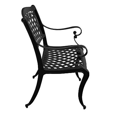 Oakland Living Ornate Detailed Round Patio Dining Table & Chair 5-piece Set
