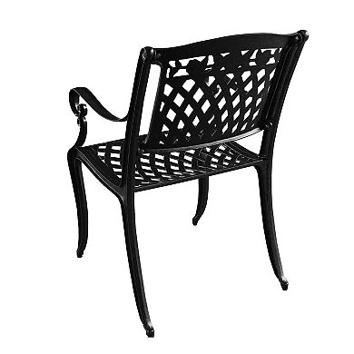 Oakland Living Ornate Detailed Round Patio Dining Table & Chair 5-piece Set