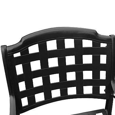 Oakland Living Ornate Cutout Black Round Patio Dining Table & Chair 5-piece Set