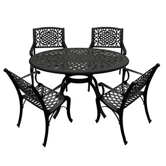Oakland Living Ornate Style Round Patio Dining Table & Chair 5 pc Set