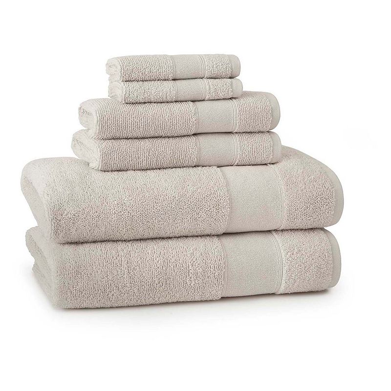 Cassadecor Marabella 6-Piece Bath Towel Set, Lt Brown, 6 Pc Set