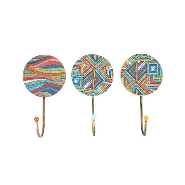 Multicolor Hook Wall Decor 3piece Set