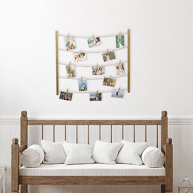 Melannco Twine Two Bar Hanging Photo Collage & Clip 31-piece Set