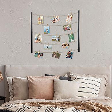Melannco Twine Two Bar Hanging Photo Collage & Clip 31-piece Set