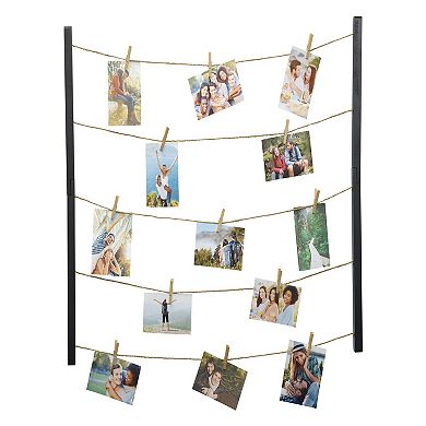 Melannco Twine Two Bar Hanging Photo Collage & Clip 31-piece Set